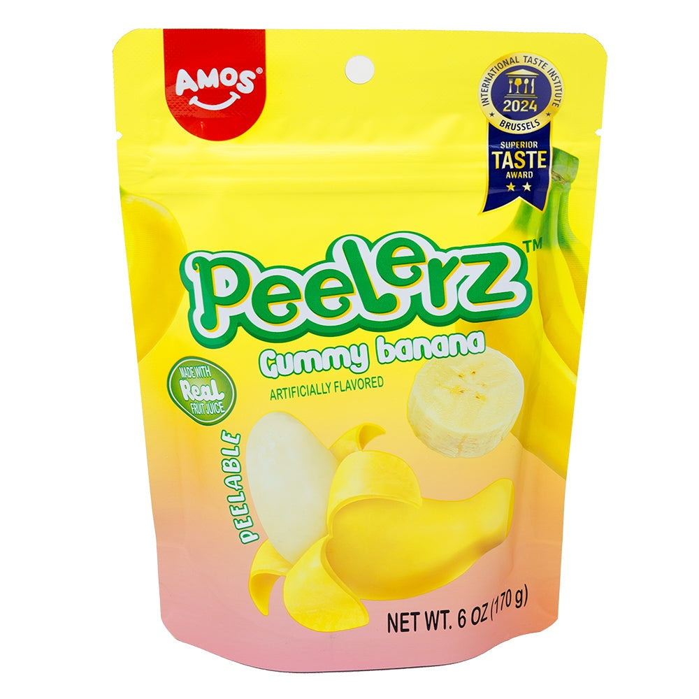 Amos Peelerz gomitas pelables de banano — 6 oz / 170 g