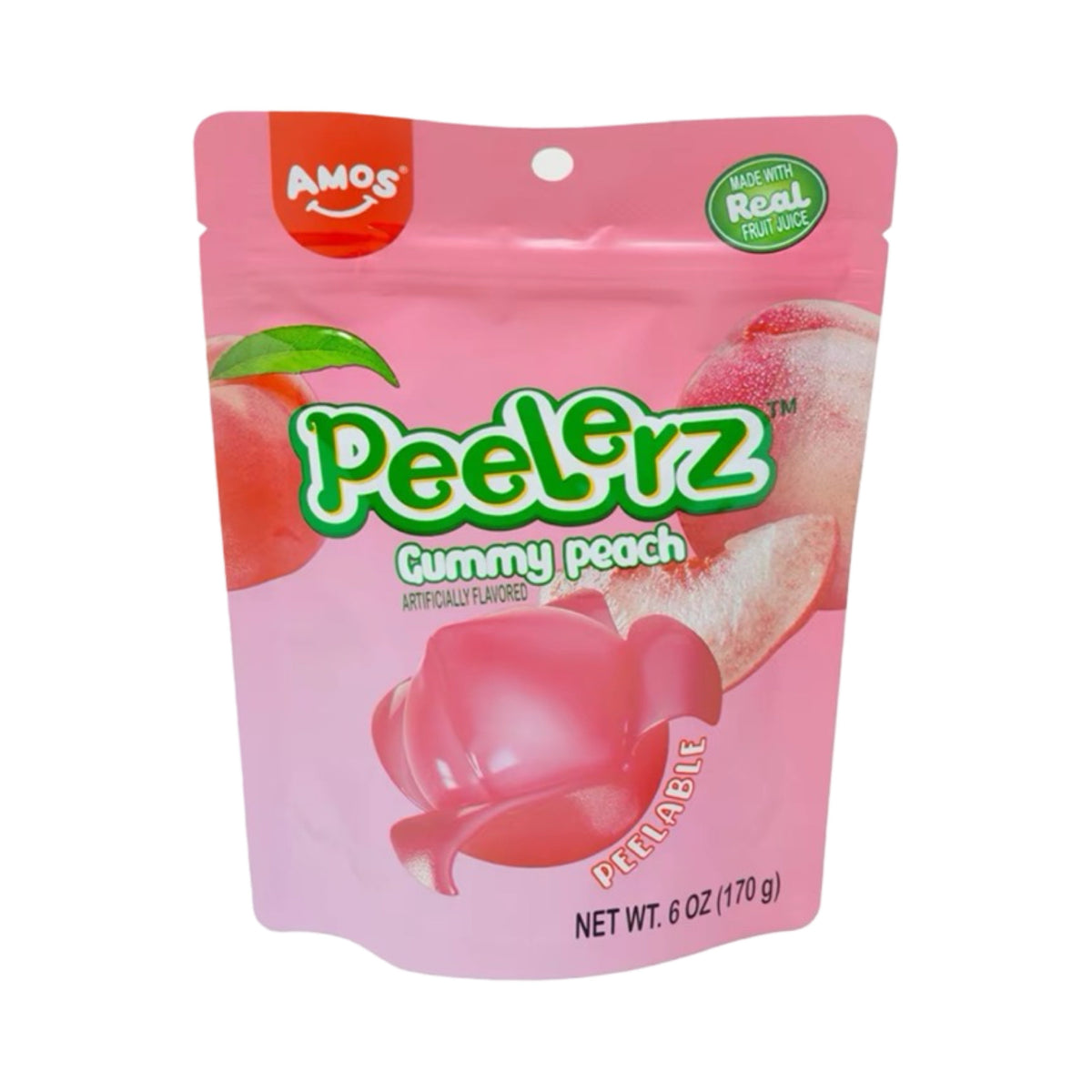 Amos Peelerz gomitas pelables de durazno — 6 oz