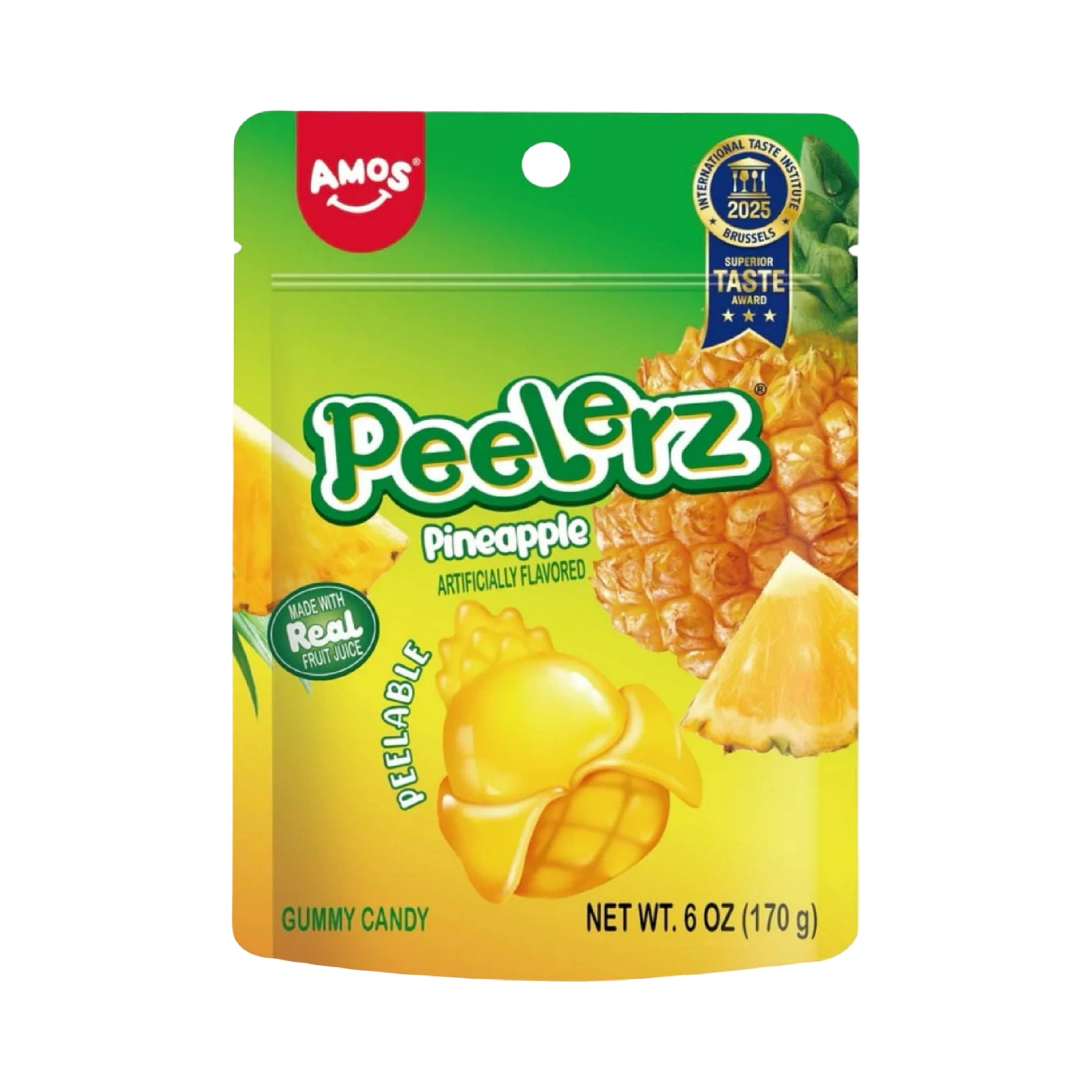 Amos Peelerz gomitas pelables de piña — 6 oz