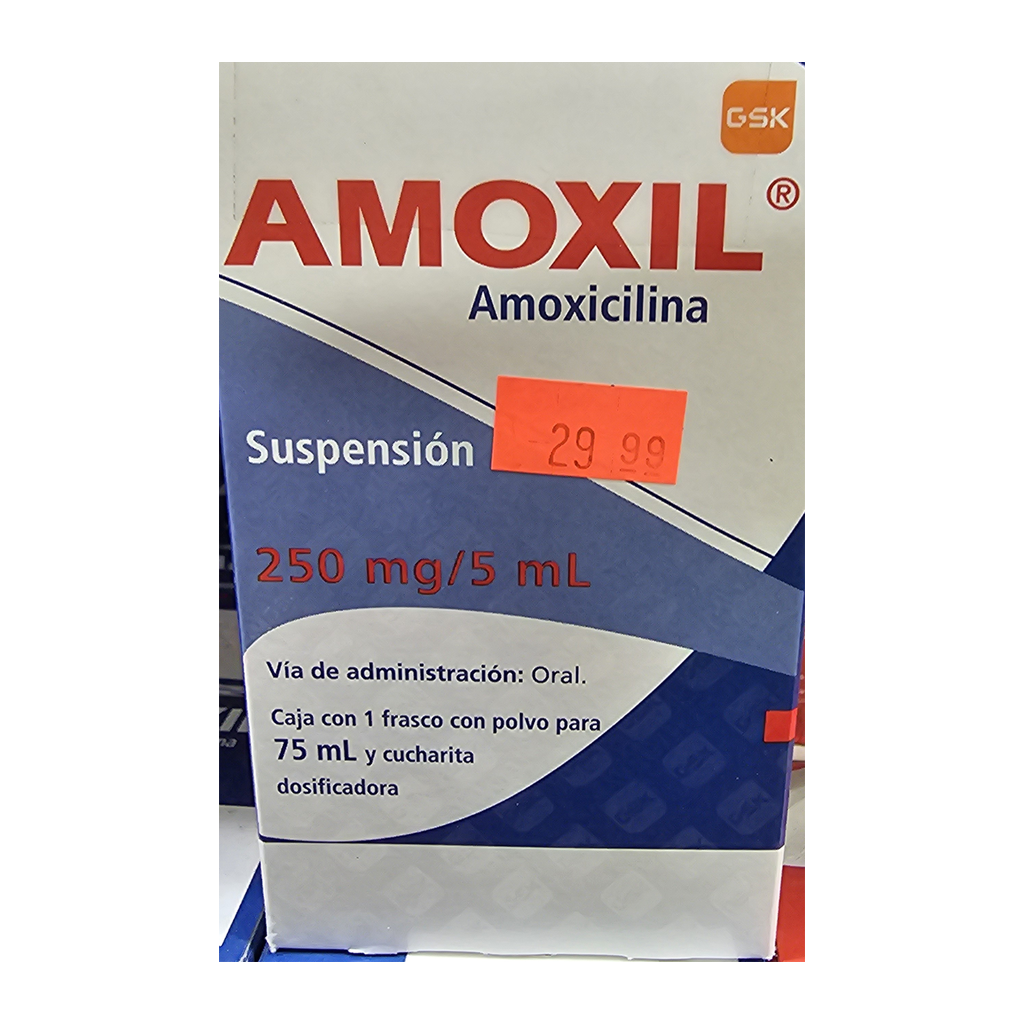 Amoxil Amoxicilina Suspensión 250 mg por 5 mL — 75 mL