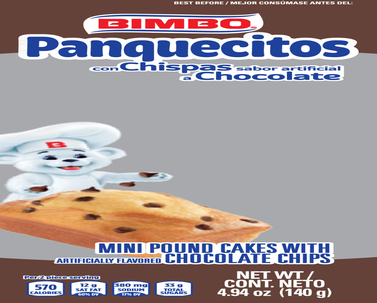 Bimbo Panquecitos con chispas sabor chocolate 140 g UPC 074323090796