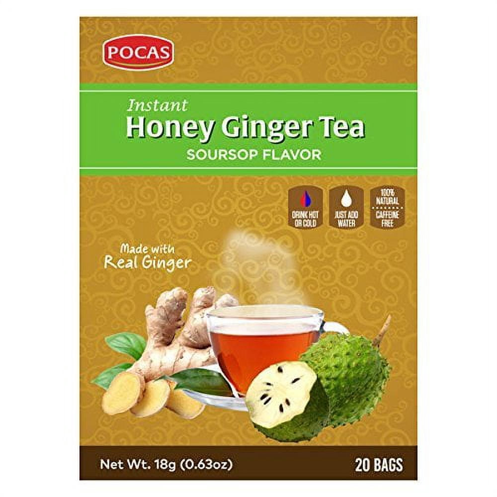 Pocas Té instantáneo de miel y jengibre Guanábana 20 sobres (360 g)