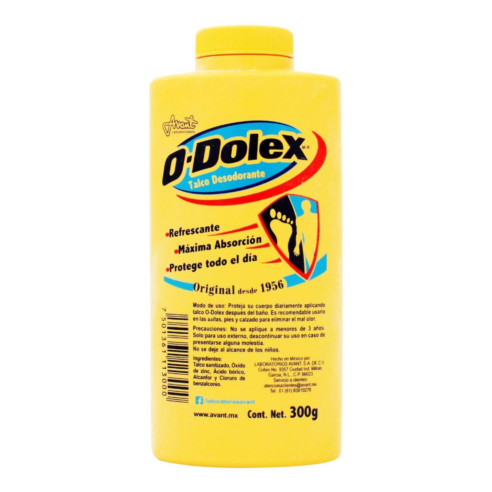 O-Dolex Talco desodorante Original Amarillo 300 g