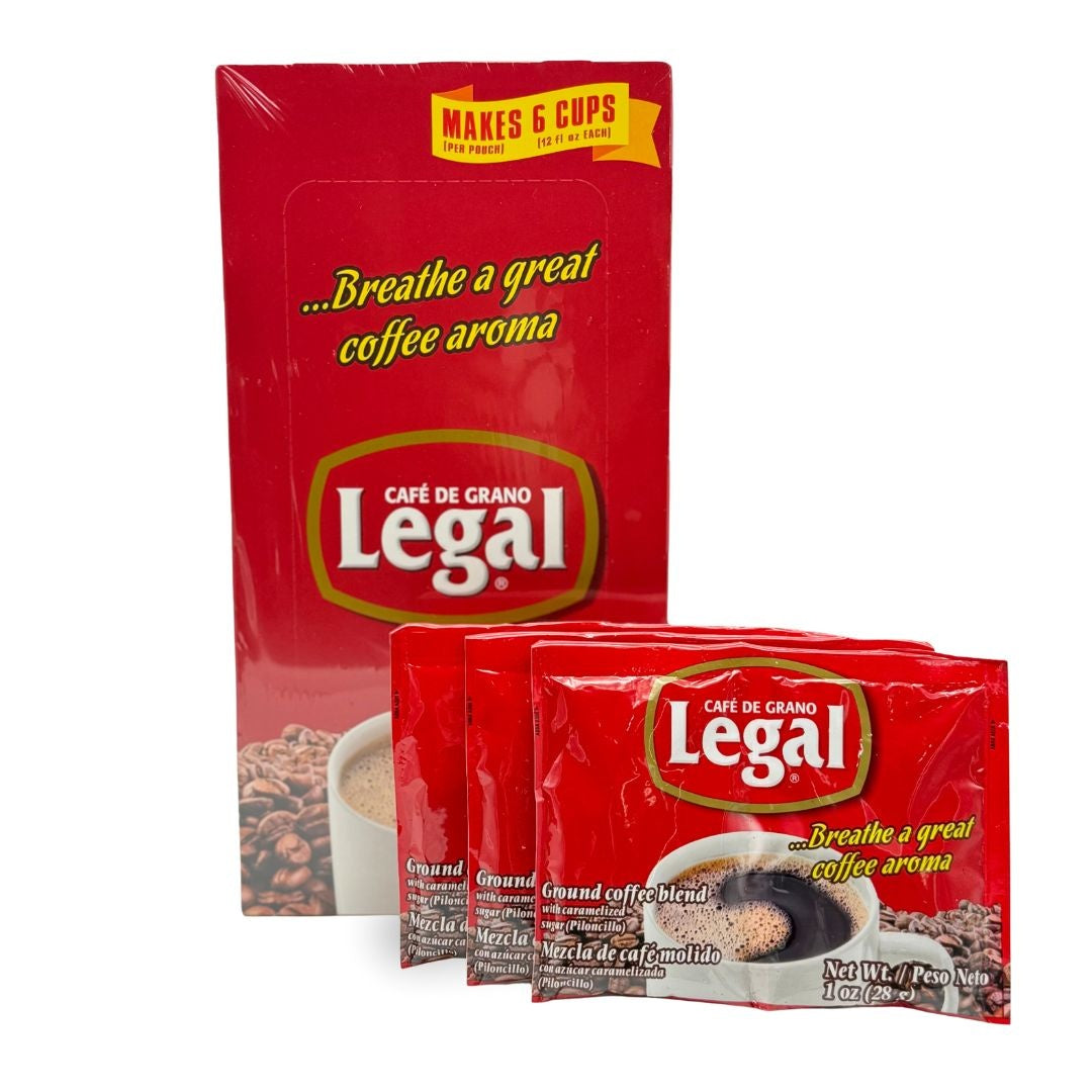 Café Legal molido — caja de 30 sobres de 1 oz — 30 sobres × 1 oz (30 oz total)
