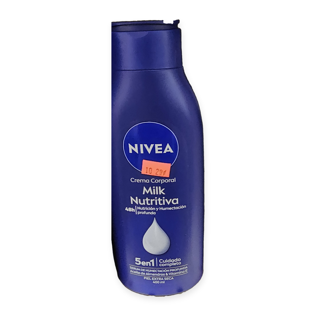 NIVEA Milk Nutritiva Crema Corporal – 400 mL (referencia demo)