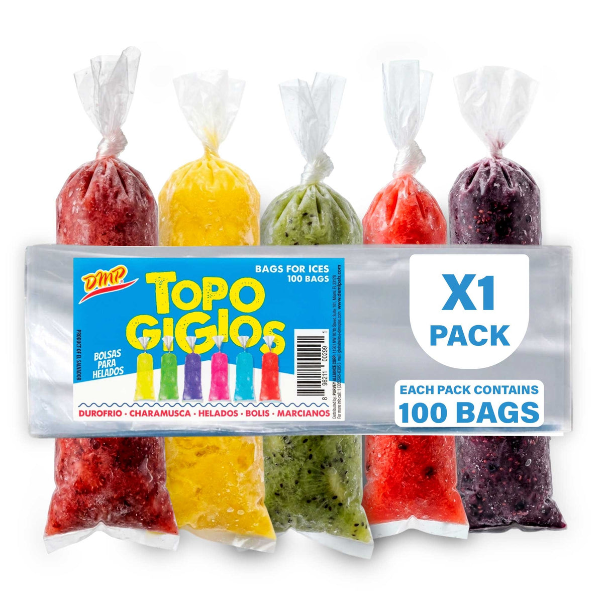 De Mi País bolsas para helados Topogigios — 100 bolsas