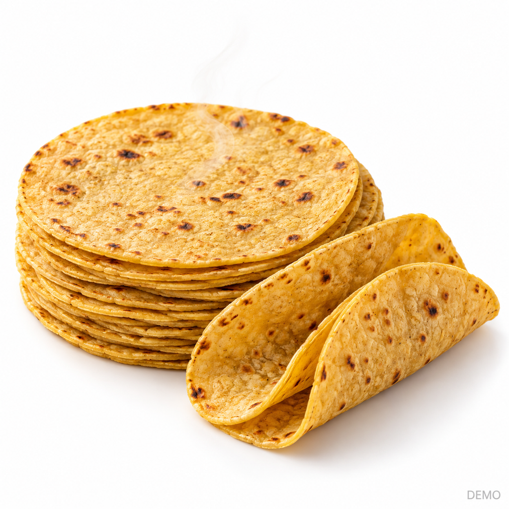 Tortillas de maíz amarillo calientes – 20 unidades