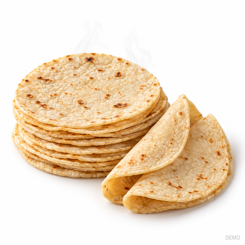 Tortillas de maíz blanco calientes – 20 unidades