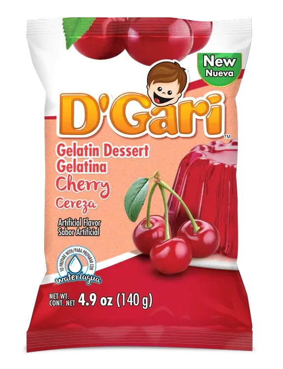 D’Gari gelatina de cereza para agua — 4.9 oz / 140 g