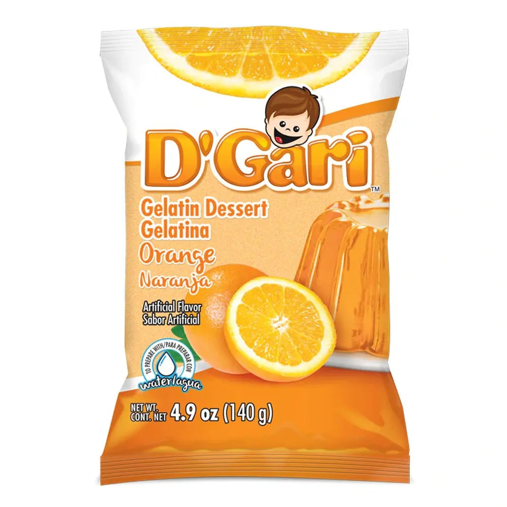 D’Gari gelatina de naranja para agua — 4.9 oz / 140 g