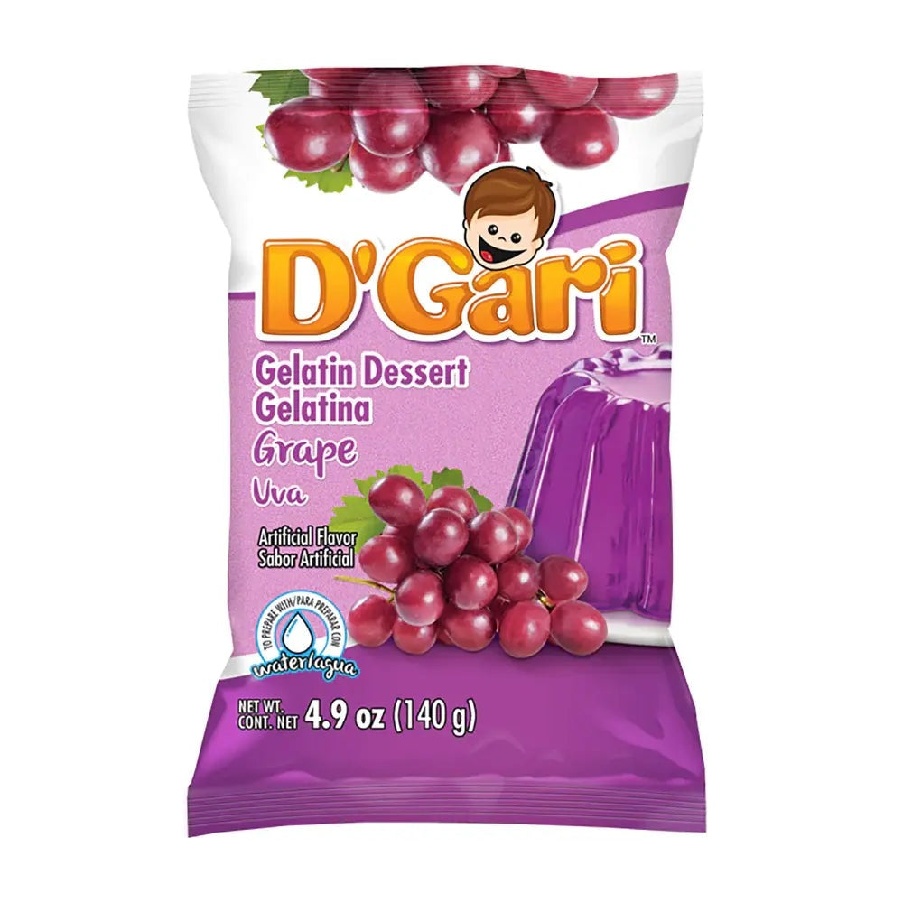 D’Gari gelatina de uva para agua — 4.9 oz / 140 g
