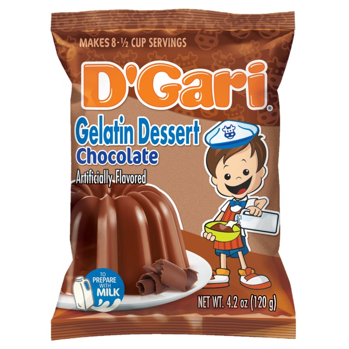 D’Gari gelatina sabor chocolate para leche — 4.2 oz