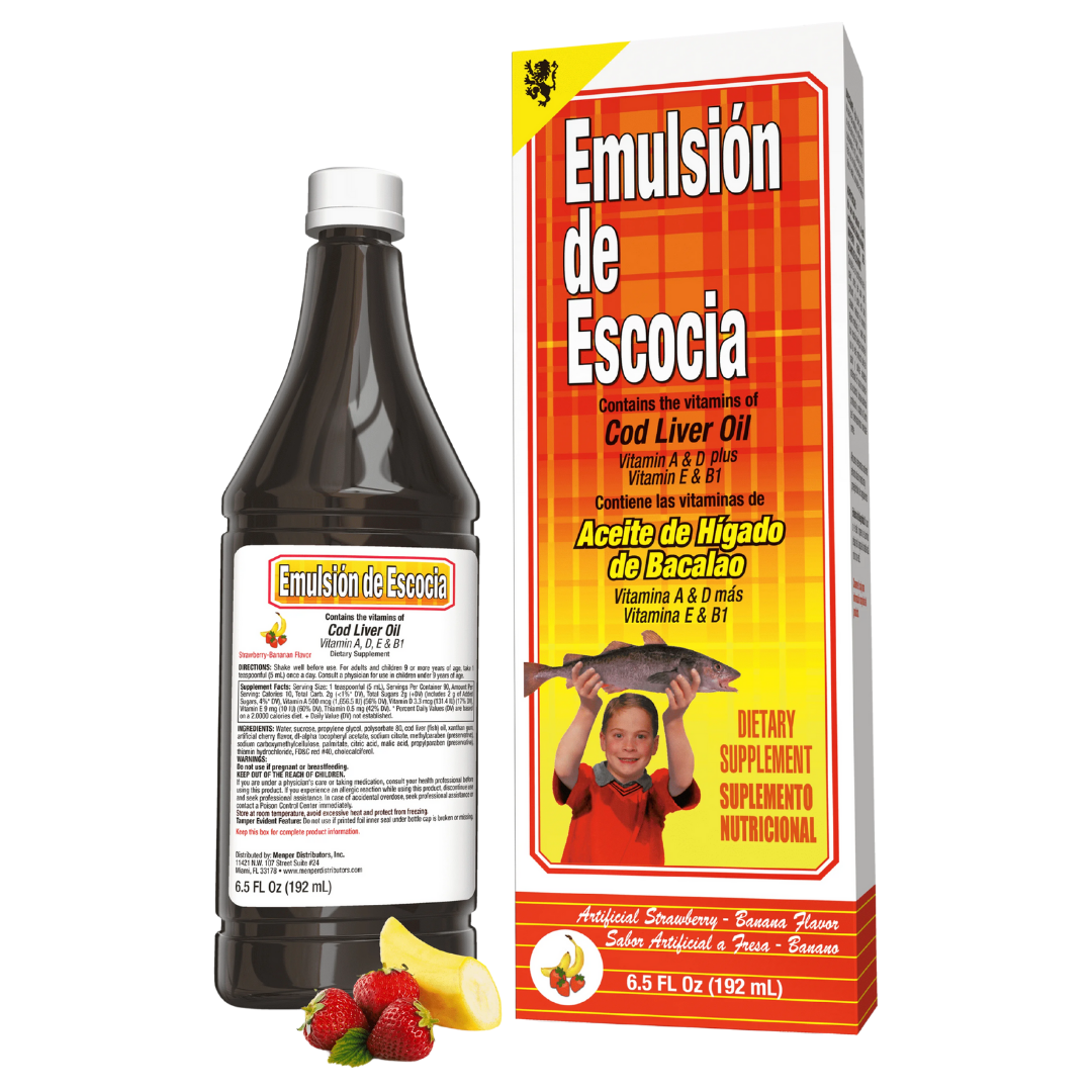 Emulsion De Escocia Cod Liver Oil Strawberry Banana (6.5 Ounces)