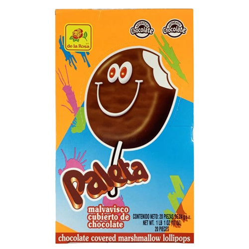 De la Rosa Paletas de malvavisco cubiertas de chocolate — 20 piezas