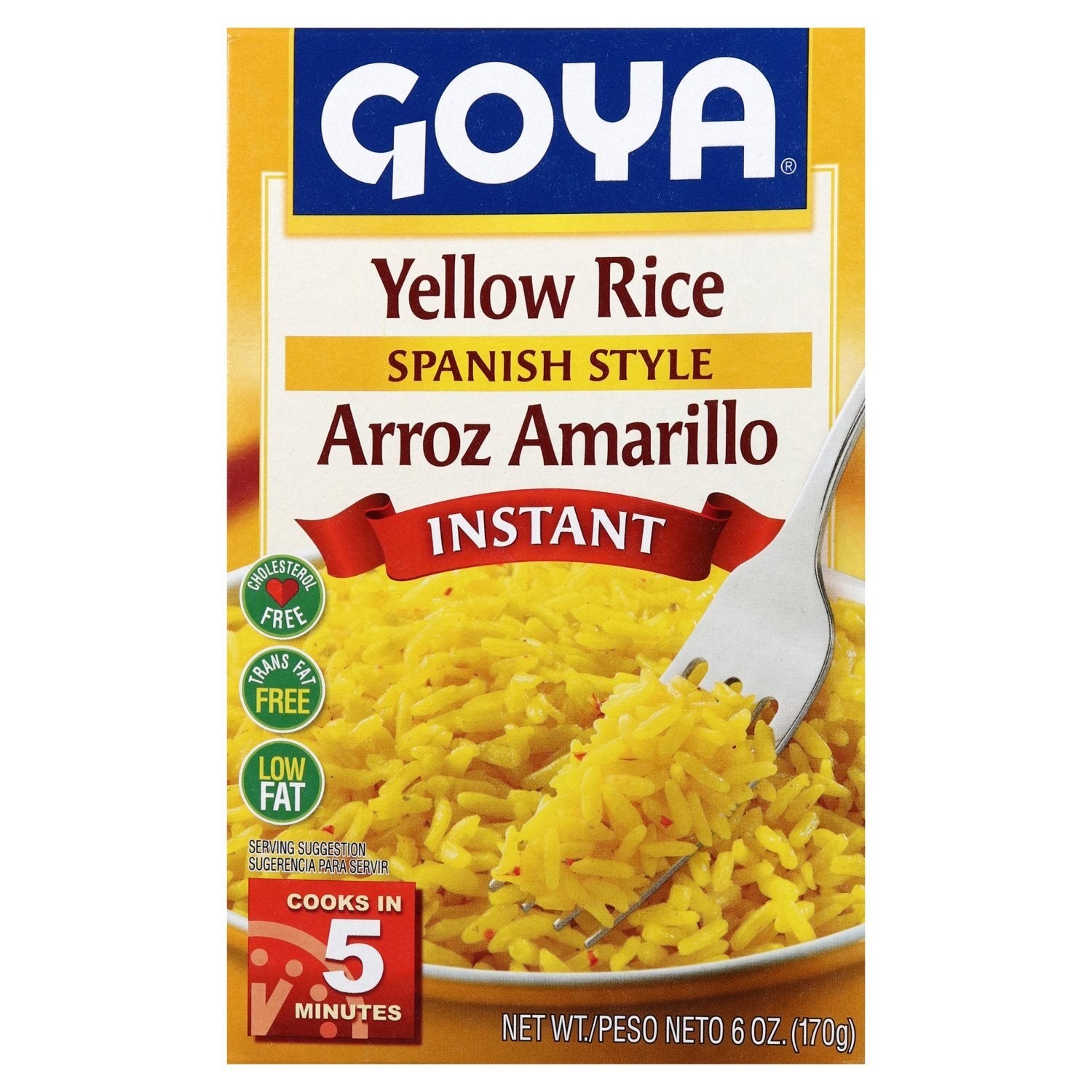 Goya arroz amarillo instantáneo estilo español — 6 oz / 170 g