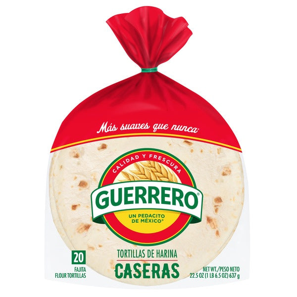 Guerrero tortillas Caseras Fajita — 20 unidades / 22.5 oz