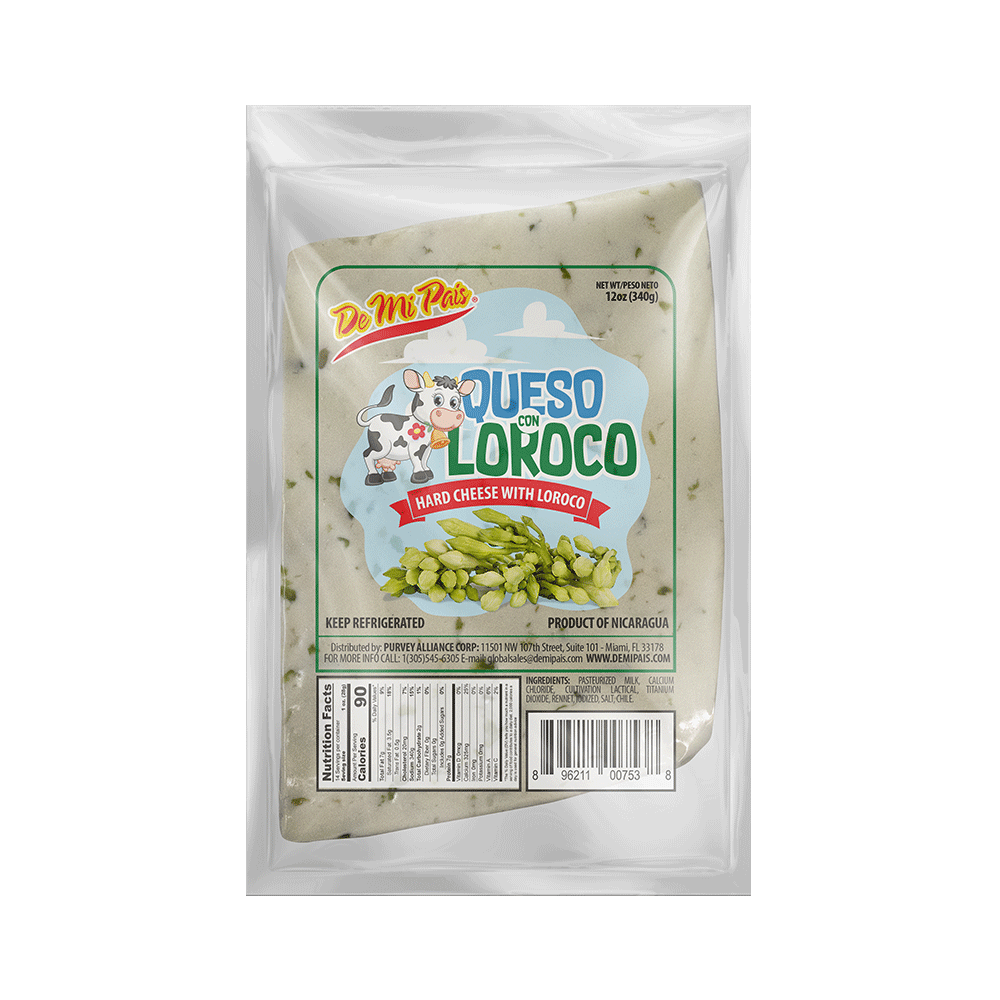 De Mi País Queso con loroco — 12 oz