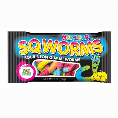 SQ Worms Gummi Worms, Sour Neon — 2.00 OZ