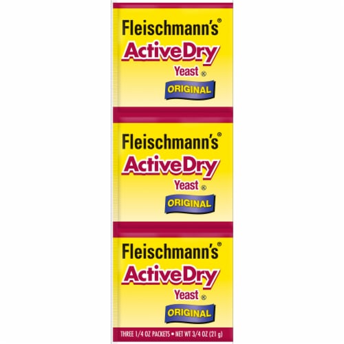 Fleischmann's Yeast Active Dry 3 Ct Envelope Vertical — 21g