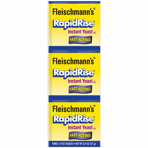 Fleischmann's Yeast Rapid Rise Highly Active 3 Ct Packets Vertical — 3 sobres