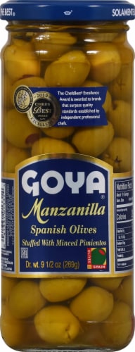 Goya Manzanilla Spanish Olives, Stuffed with Minced Pimientos — 9.50 OZ