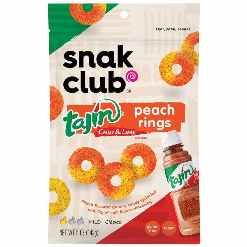 Snak Club Tajín Peach Rings — 5 oz