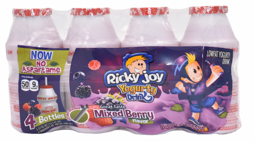 Ricky Joy Yogurty Mixed Berry — 4 botellas de 3.37 fl oz