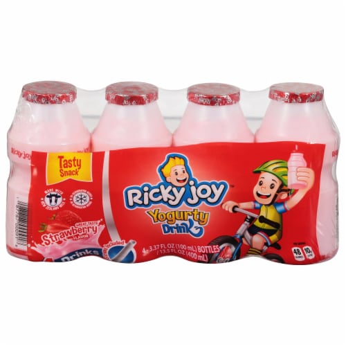 Ricky Joy Yogurty Fresa — 4 botellas de 3.37 fl oz