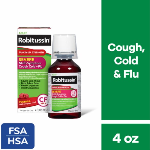 Robitussin Severe Multi-Symptom Cough Cold Flu — 4 fl oz