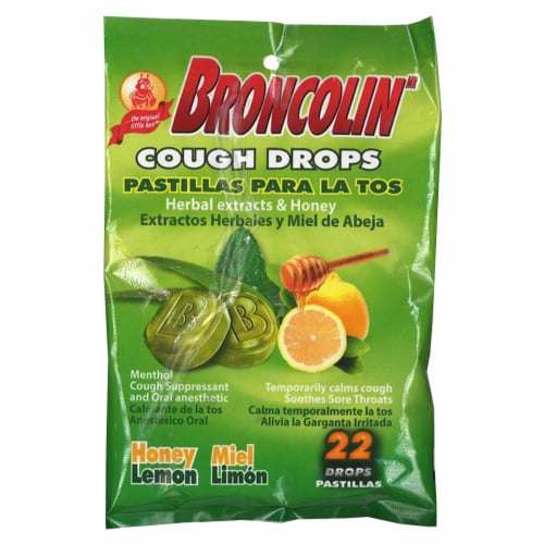 Broncolin Cough Drops Miel Limón — 12 pastillas