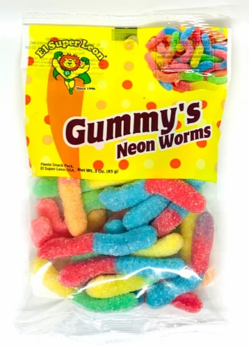 El Super León Gummys Neon Worms — 1 bolsa