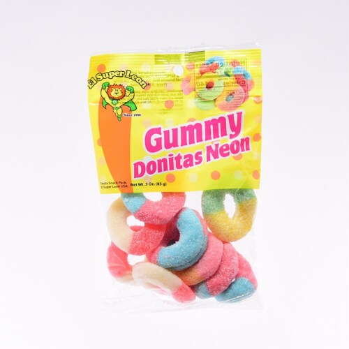 El Super León Gummy Donitas Neon — 1 bolsa