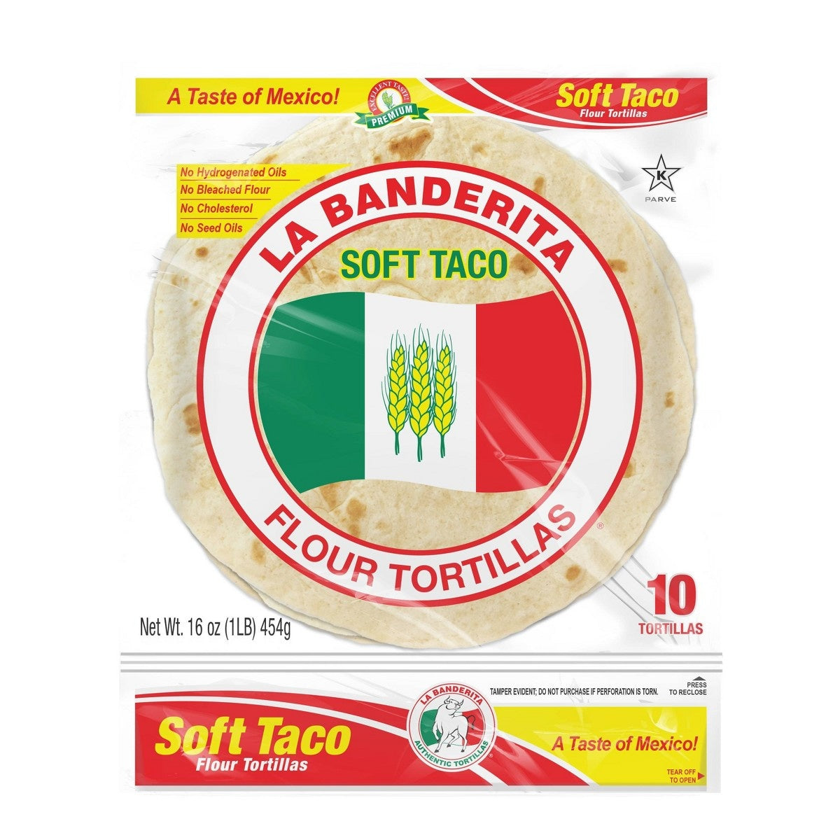 La Banderita tortillas de harina Soft Taco — 10 unidades / 16 oz