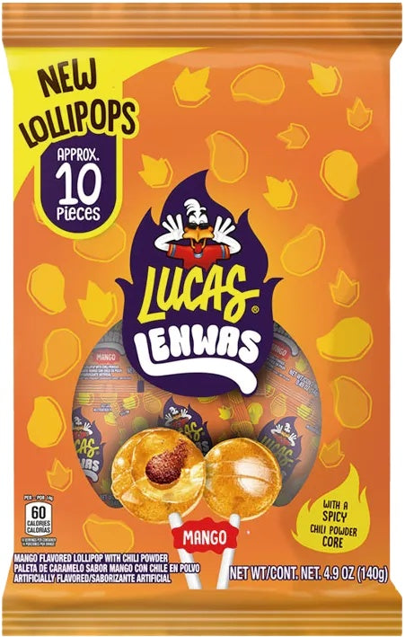 Lucas Lenwas paletas sabor mango con chile — 10 piezas / 140 g