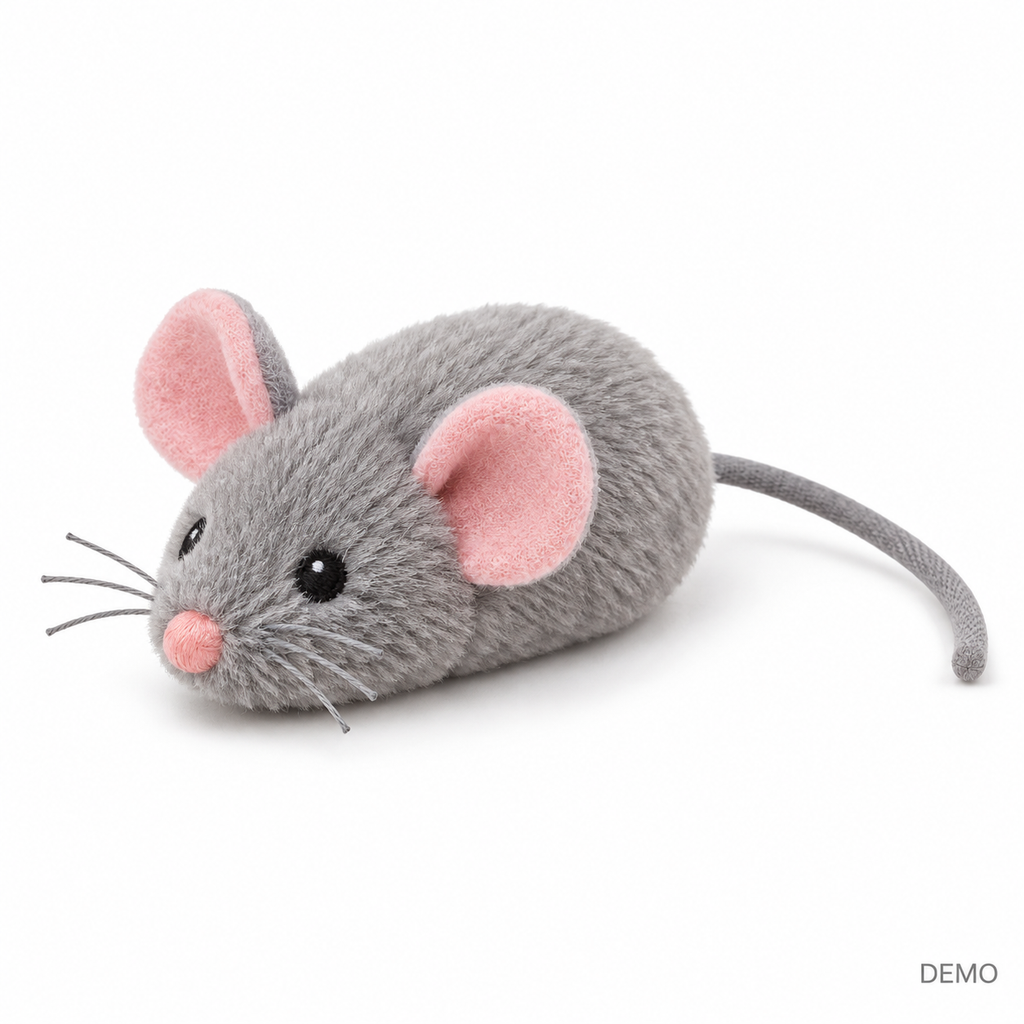 Ratón de tela para gato – 1 juguete / 10 cm