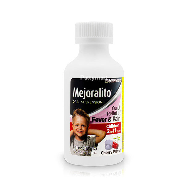 Mejoralito children fever pain relief liquid 4 oz