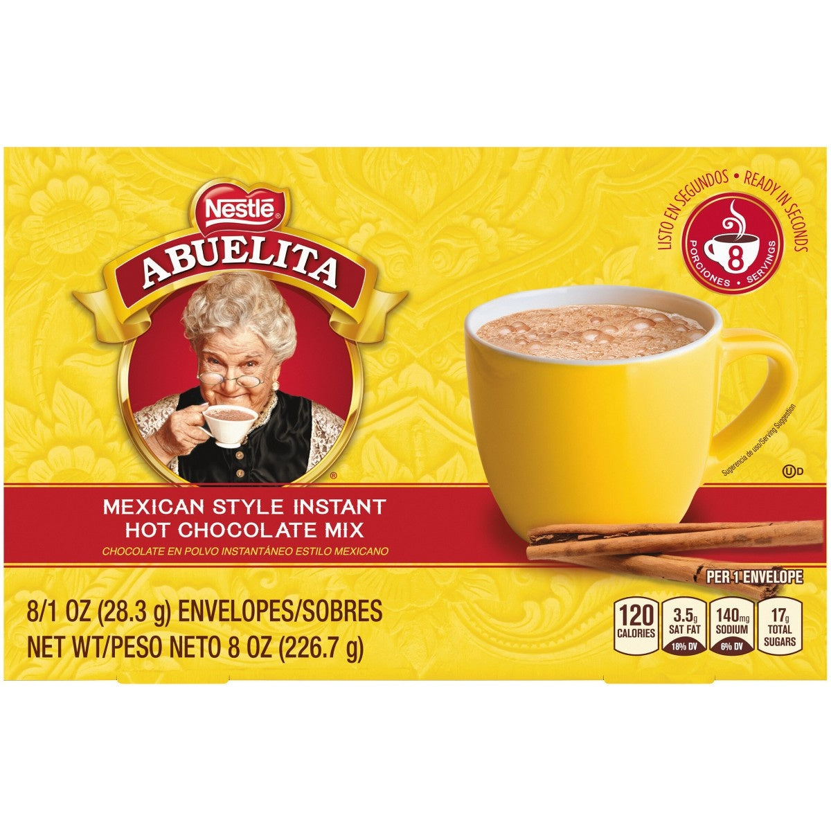 Nestlé Abuelita chocolate instantáneo — 8 sobres / 8 oz