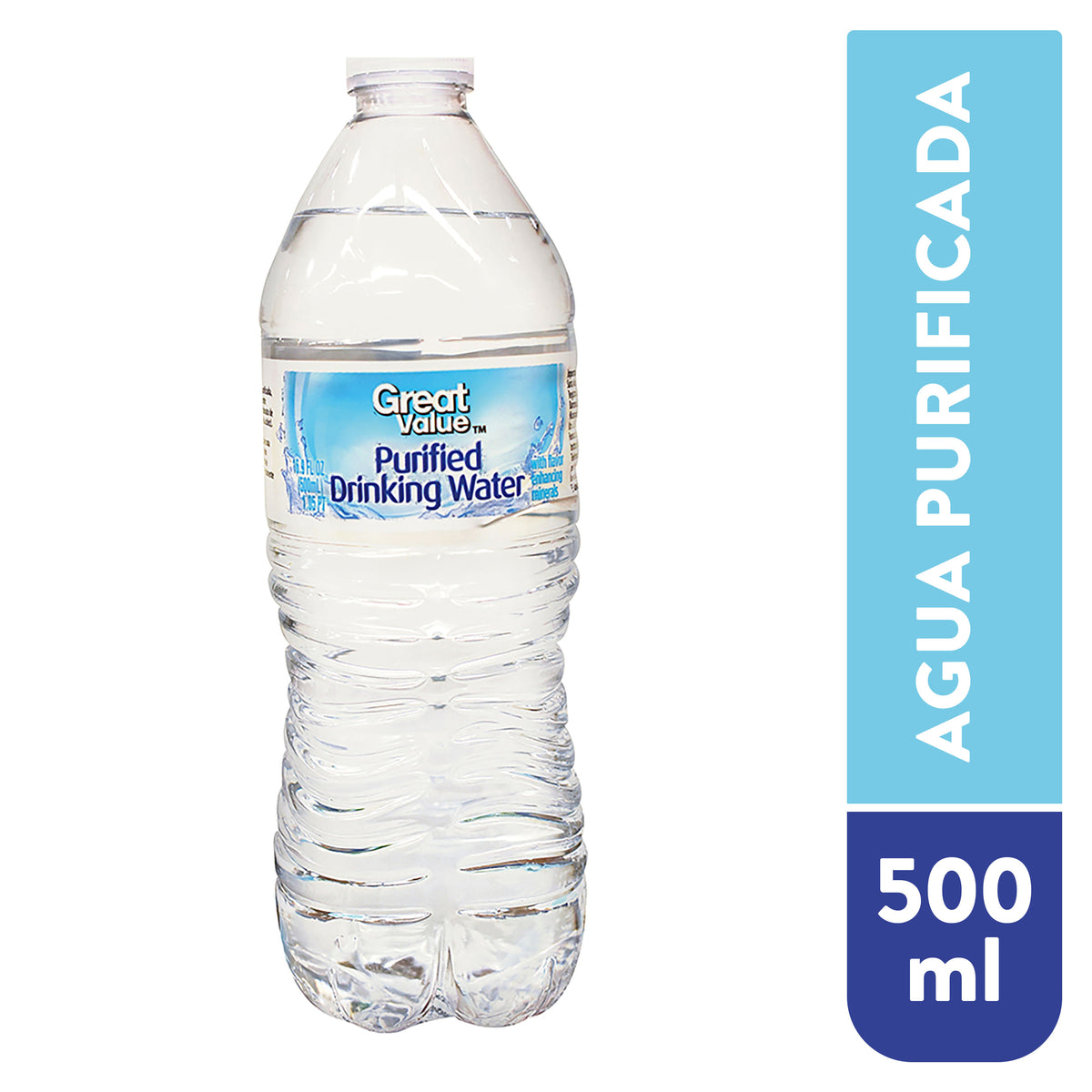 Great Value Agua Purificada — 500 ml (16.9 fl oz)
