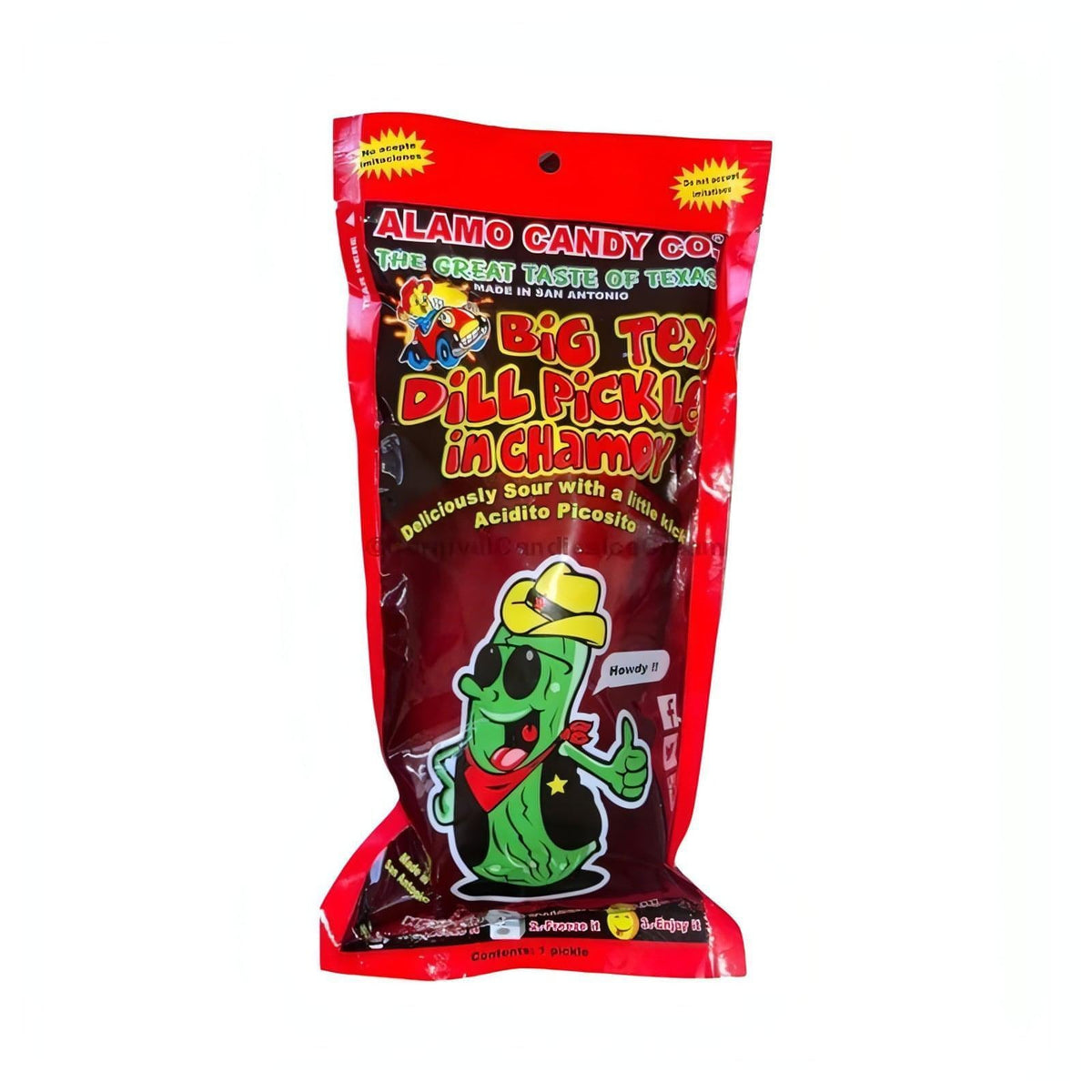 Álamo Candy Big Tex Pepinillo con Chamoy — 1 pieza