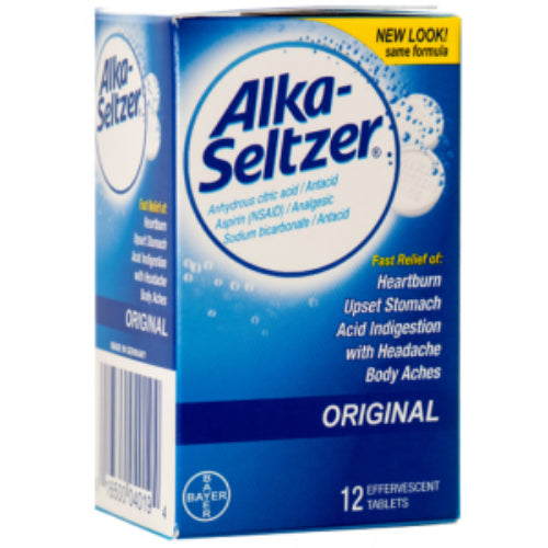 Alka-seltzer Antacid & Pain Relief Medicine Original Effervescent Tablets 12 Each