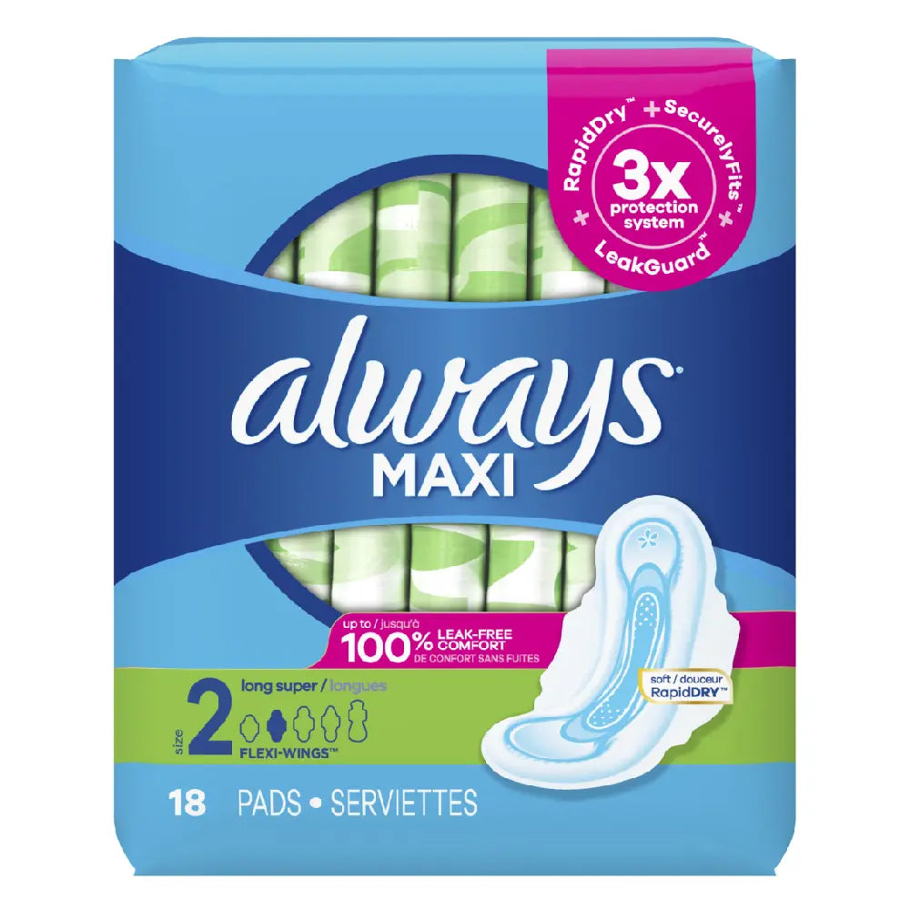 Always Super Long W/Wings 18ct - 2