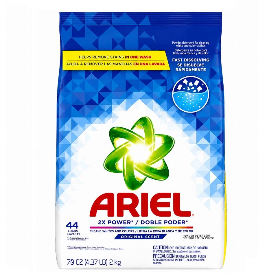 Ariel Powder Detergent Regular 2kg — Empaque mostrado en la fotografía