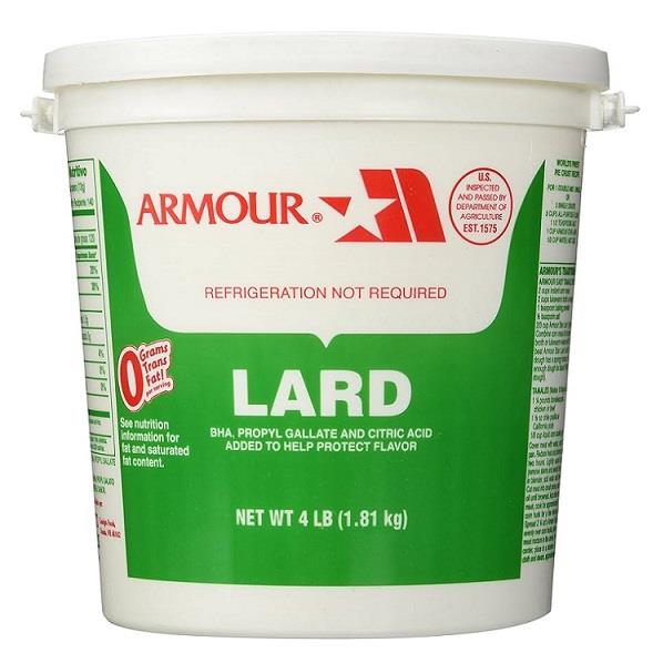 Armour 4Lb Lard Pail 4lb — Empaque mostrado en la fotografía