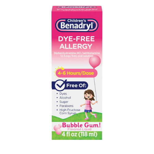 Children's Benadryl Bubble Gum Flavored Liquid — 4.00 FL OZ