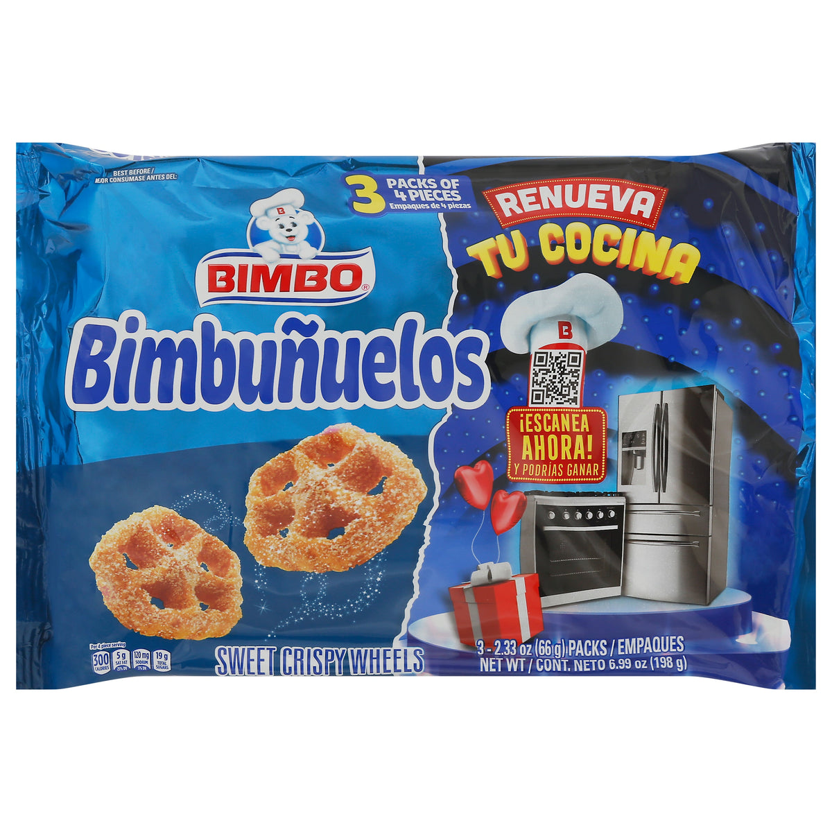 Bimbo Buñuelos crujientes Bimbunuelos 3 - 2.33 oz Packs