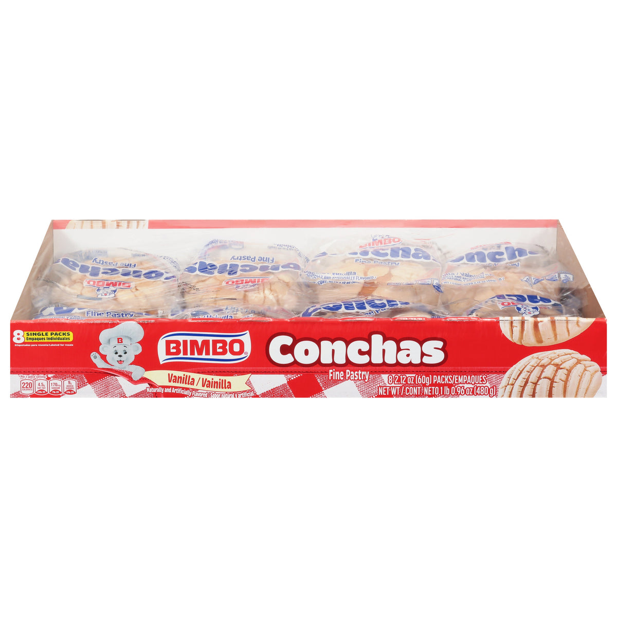 Bimbo Vainilla Conchas 8 - 2.12 oz Packs