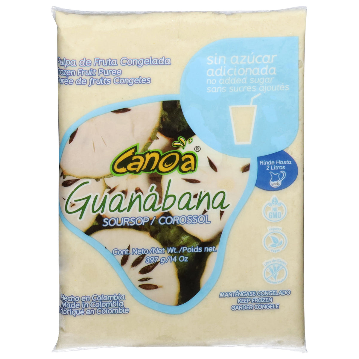 Canoa Pulpa de guanábana congelada — 14 oz