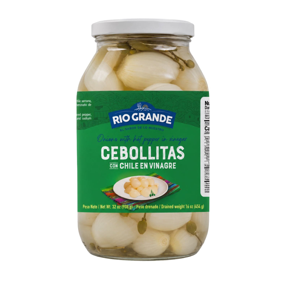 Rio Grande cebollitas con chile en vinagre — 32 oz