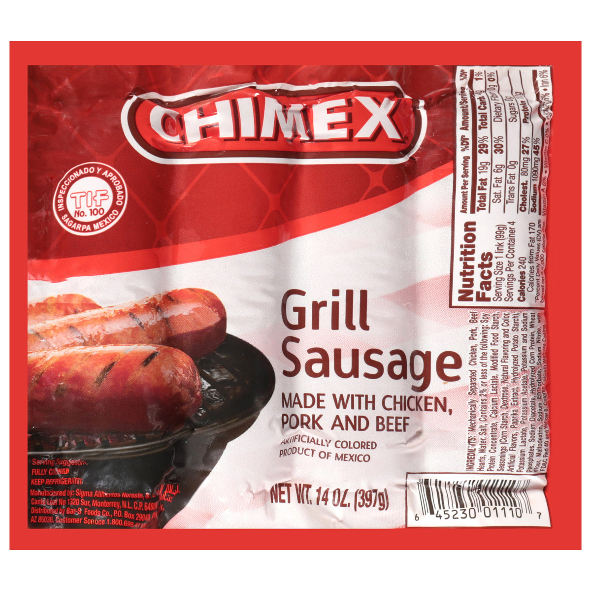 Chimex Salchicha para asar 14 oz