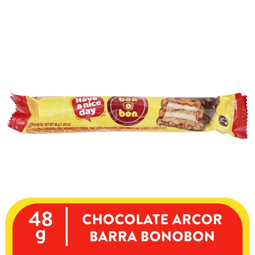 Arcor Bon o Bon Barra con Galleta — 48 g (1.69 oz)